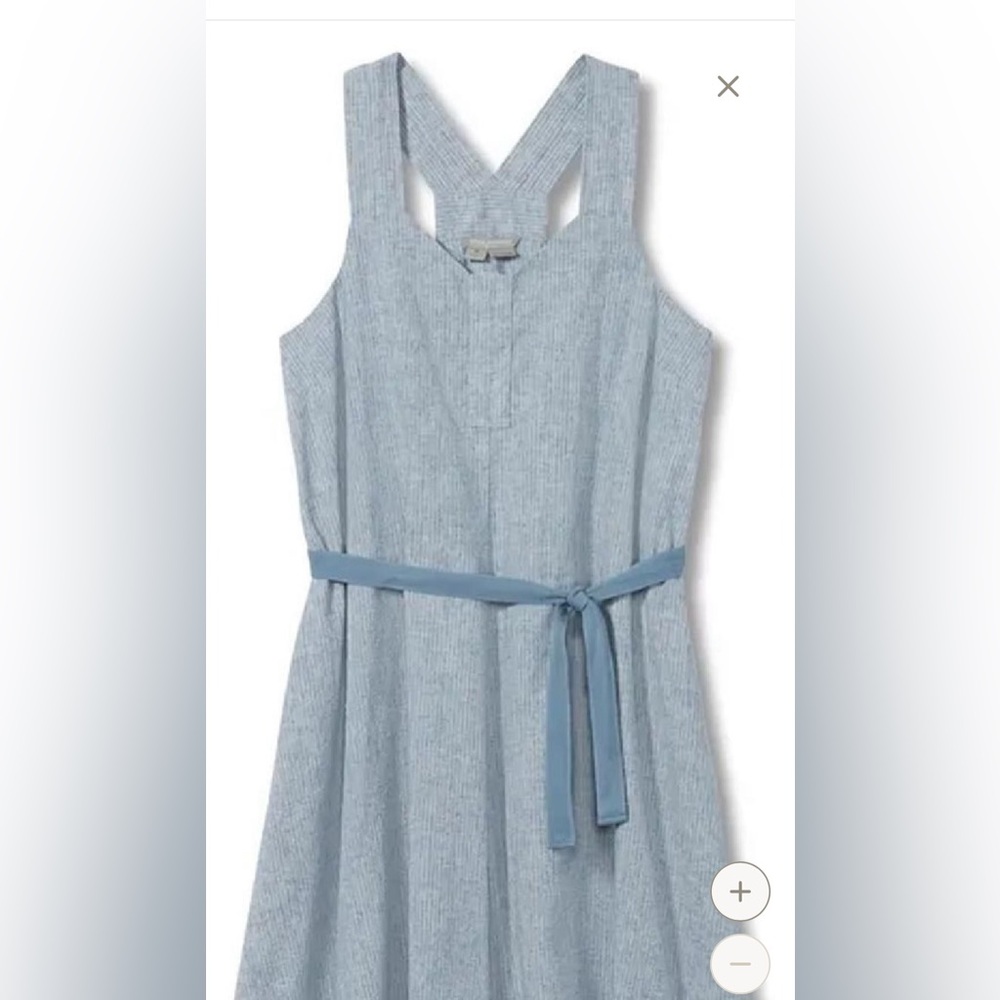 Royal Robbin’s Hempline dress with subtle stripes as shown in picture.